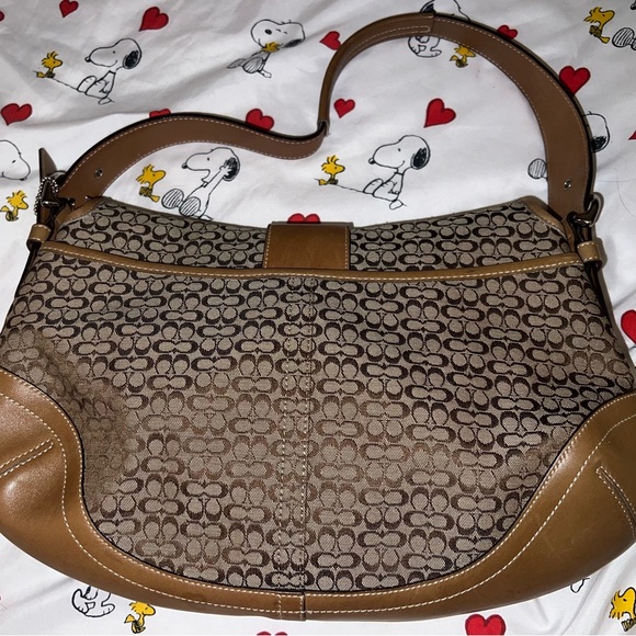 Coach SoHo Brown Signature Medium Shoulder Bag Made in Turkey Y2K EUC - Picture 13 of 16
